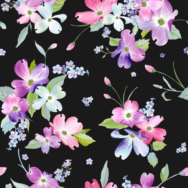 Flores de primavera sin patrón