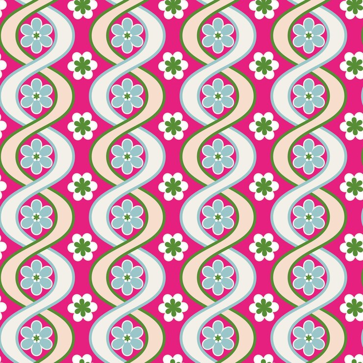 Vector flores de rayas onduladas verticales abstractas patrón de vectores retro formas geométricas complejas moda de moda