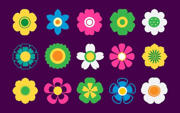 Las flores retro groovy