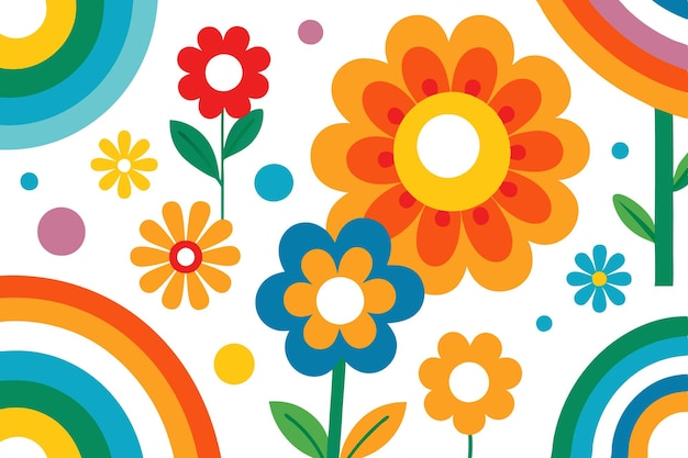 Las flores retro groovy