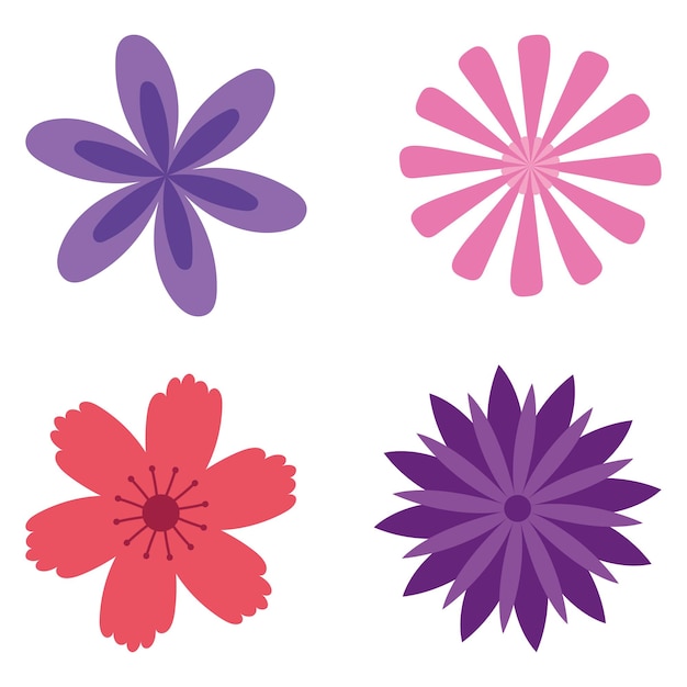 Las flores retro son arte vectorial Las flores retro