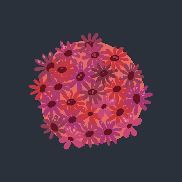 flores rojas en diseño vectorial plano