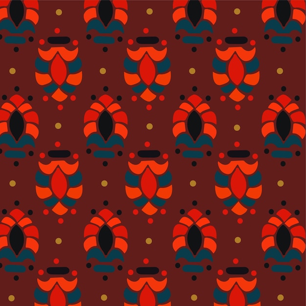 Flores rojas oscuras vector diseño de patrones sin fisuras