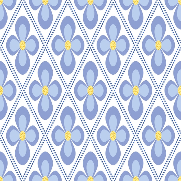 Flores de rombo abstractas elemento de diseño aislado Elemento de flor azul claro sobre fondo gris