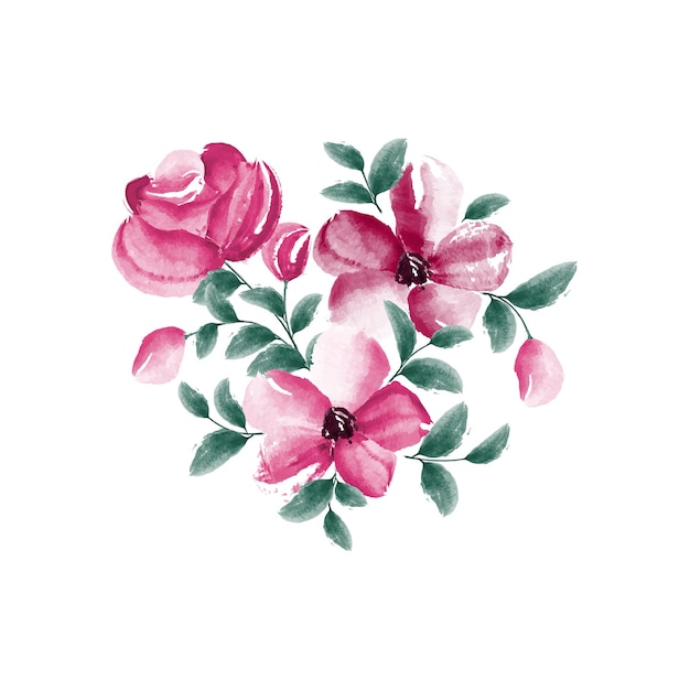 Flores rosa en acuarela