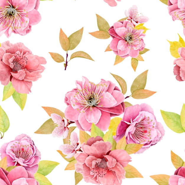 Las flores rosadas de acuarela