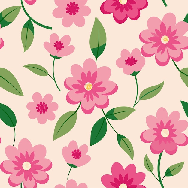 flores rosadas bonitas patrón sin costuras arte vectorial e ilustración