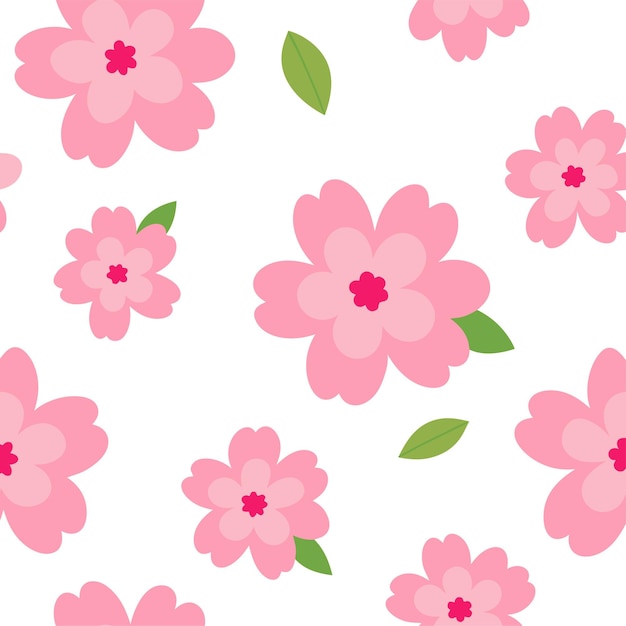 flores rosadas bonitas patrón sin costuras arte vectorial e ilustración