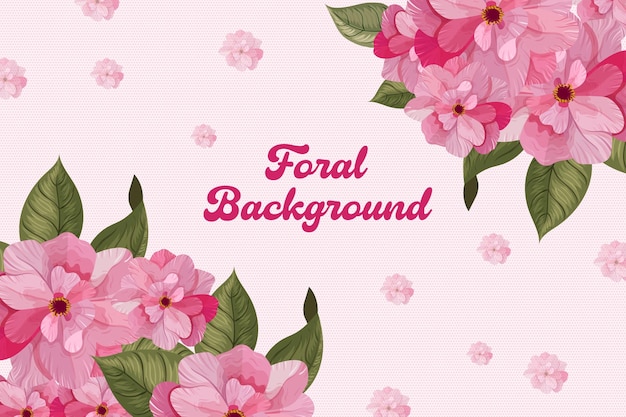 flores rosadas en un fondo rosado con las palabras para el rosa