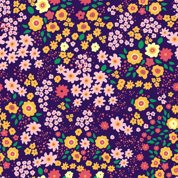 Flores rosadas. Patrón decorativo sin costuras. Repetición de fondo de mosaico. Impresión de papel tapiz enlosable