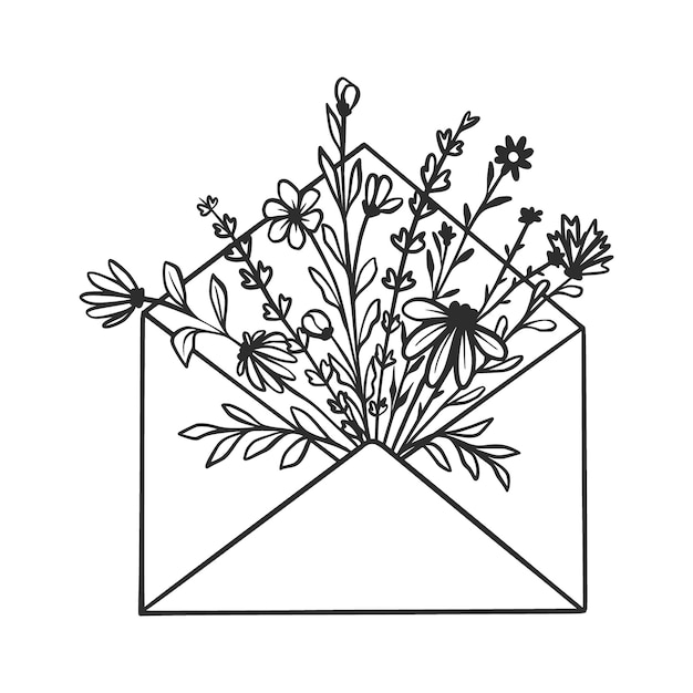 Flores silvestres Clipart para la invitación de boda