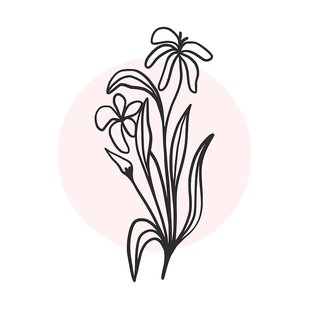 Flores silvestres Clipart para la invitación de boda