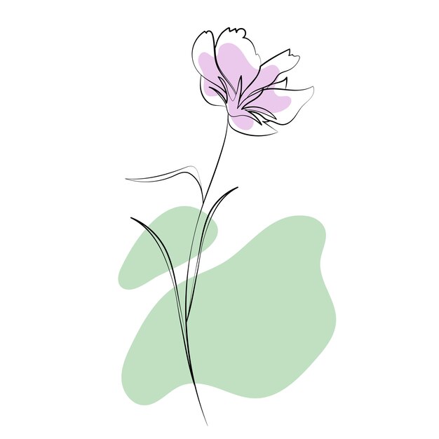 Vector flores silvestres delinean elementos de diseño floral aislados sobre fondo blanco