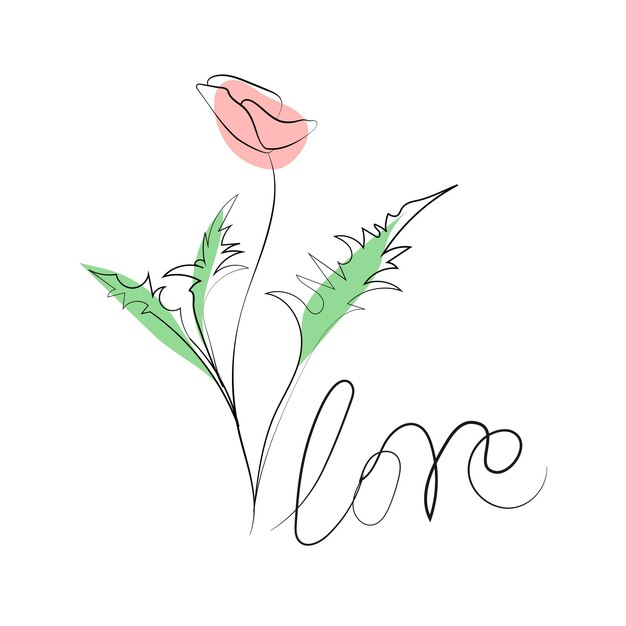 Flores silvestres delinean elementos de diseño floral aislados sobre fondo blanco