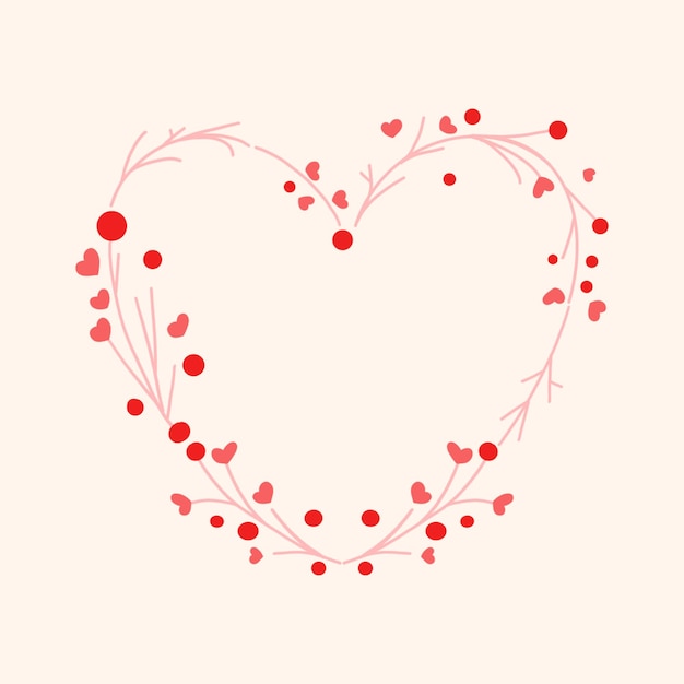 flores silvestres marco amor día de San Valentín hermosos corazones diseño de frontera y marco
