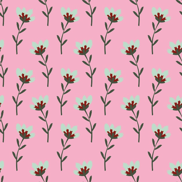 flores sobre un fondo rosado con un patrón de flores blancas