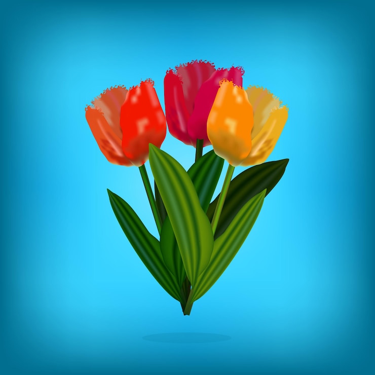Vector flores de tulipán de colores