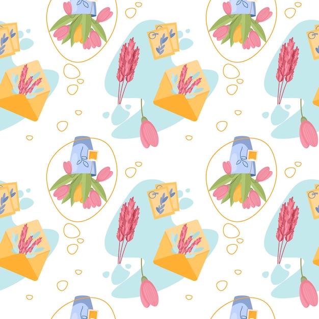 Flores de vector de primavera en estilo simple