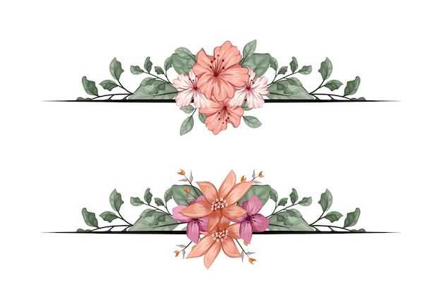 Flores vegetación follaje floral ornamento esquina separador de texto