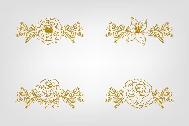 Flores vegetación follaje floral ornamento esquina separador de texto