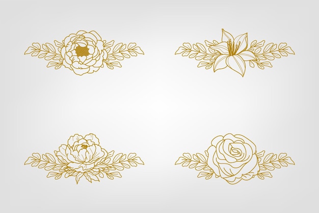 Flores vegetación follaje floral ornamento esquina separador de texto