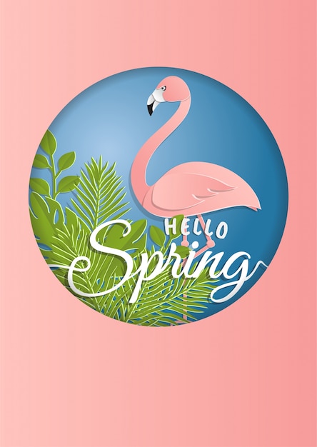 Flores de verano y tarjeta de verano de Flamingo