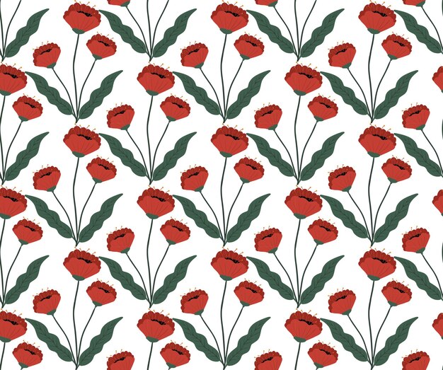 Flores vintage de patrones sin fisuras, impresión de moda. Textura de repetición floral, fondo. Ilustración vectorial