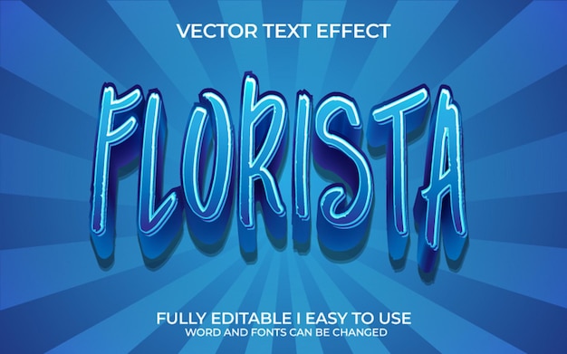 Florista Efecto de texto vectorial 3D totalmente editable