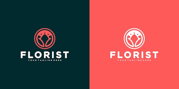 Floristería de diseño de logotipo de flor natural