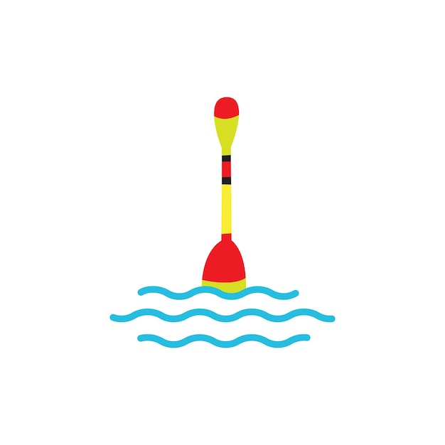 Flotador de pesca colorido en el diseño del logotipo del agua símbolo gráfico vectorial icono signo ilustración creativa