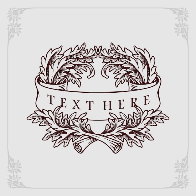 Flourish Label banner grabado