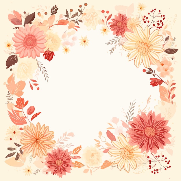 Vector flower_frame_vector_ilustrado. (en inglés)