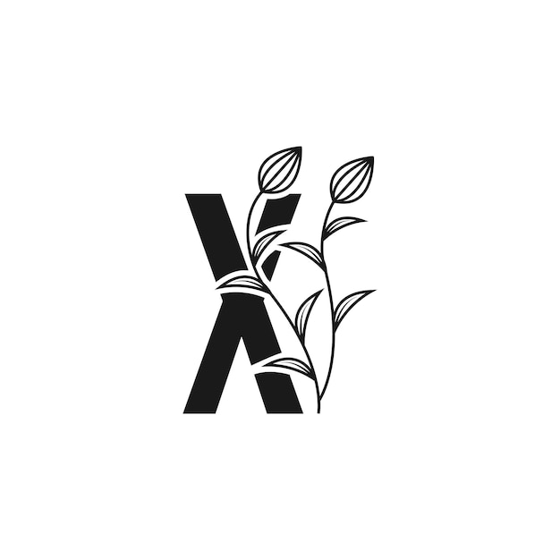 Flower Letter v,w,x,y,z Logo Design con Flower Plant Idea para Beauty Cosmetic Logo.