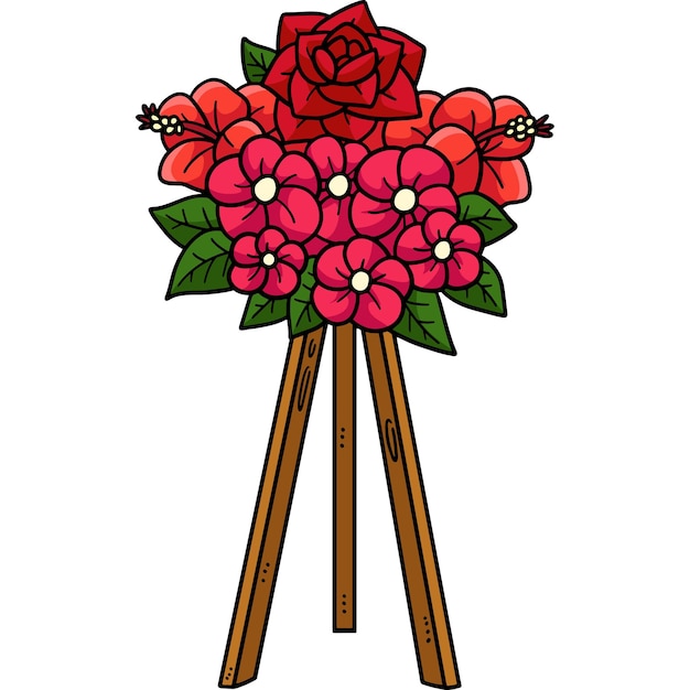 Flower Standee Clip colorido de dibujos animados