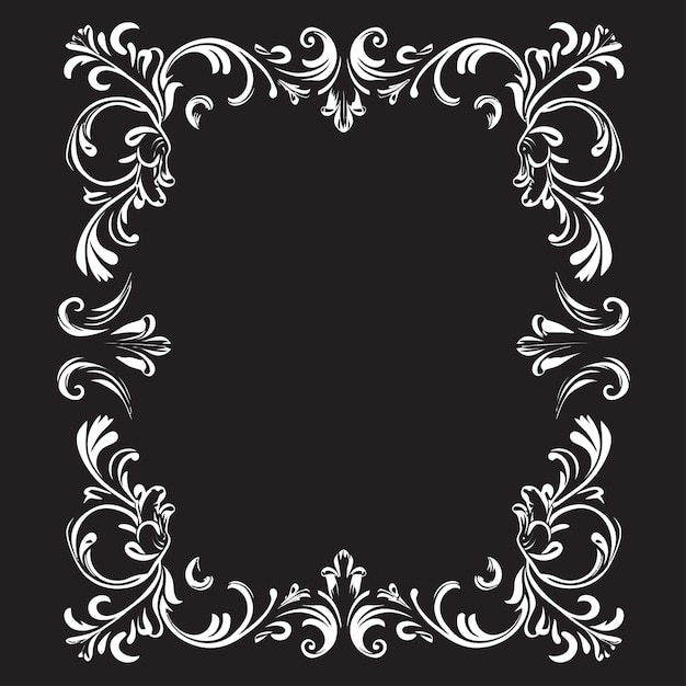 Fluid Grace Black Frame Logo Icon Design en Vector Moderno Renacimiento Artístico Decorativo Marco de registro