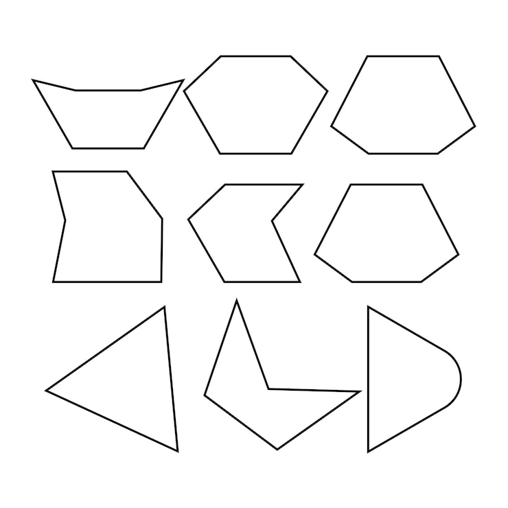 Vector fluido geométrico delineado formas en blanco y negro ilustración vectorial