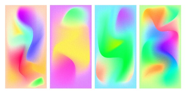 Fluido de gradiente granulado vectores de fondo de colores 05