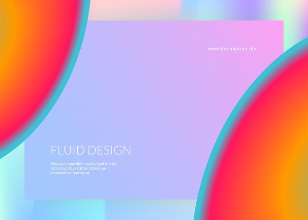 Fluido liquido. Malla de degradado vivo. Interfaz minimalista, diseño de interfaz de usuario. Telón de fondo 3d holográfico con una mezcla de moda moderna. Fluido líquido con elementos y formas dinámicas. Página de destino.