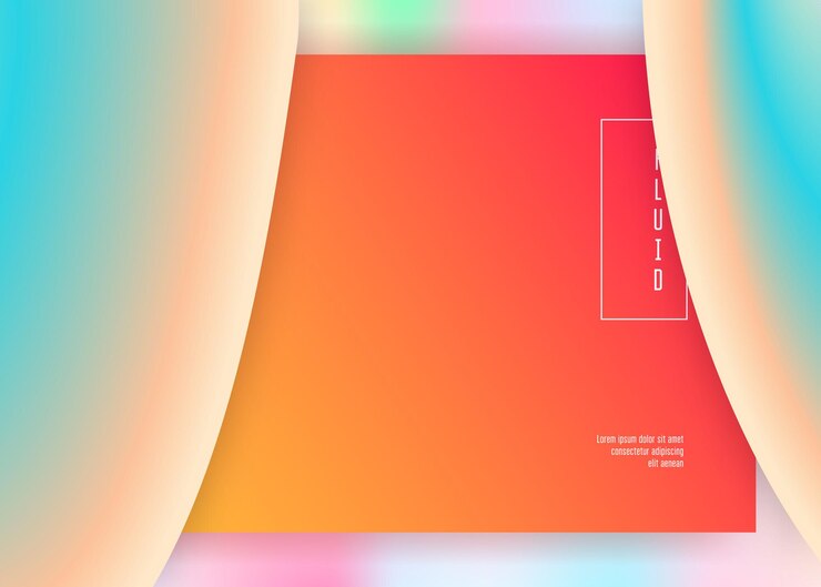 Vector fluido líquido marco de banner ui fresco telón de fondo holográfico 3d con mezcla moderna de moda malla de gradiente vívido fluido líquido con elementos y formas dinámicas página de aterrizaje