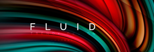 Fluido de onda que fluye colores efecto de movimiento holográfico fondo abstracto Ilustración vectorial