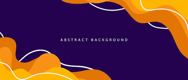 Fluido púrpura y naranja ondulado abstracto en estilo plano Fondo geométrico para pancartas, carteles y presentaciones