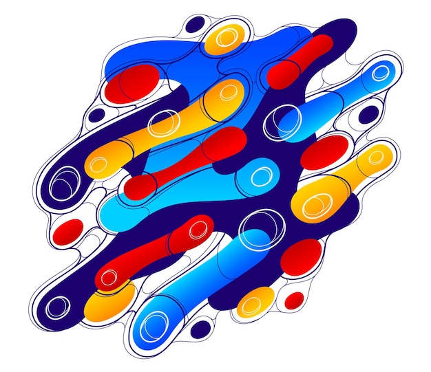Fluidos coloridas formas líquidas en movimiento vector abstractos elementos de diseño gráfico dinámico arte moderno fluyendo y cambiando formas gradientes burbujas de lava