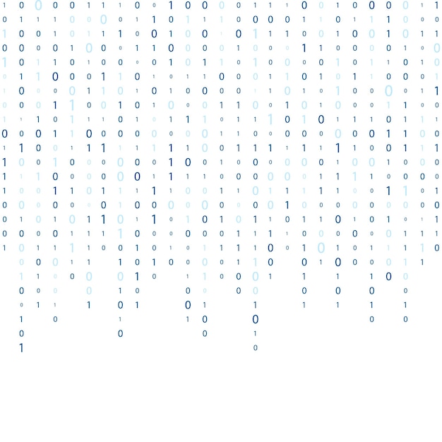 Flujo de código binario Código binario Matriz de computadora Números en la pantalla Uno cero
