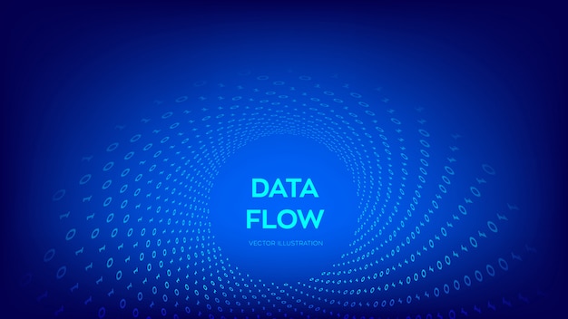 Flujo de datos binarios. Deformación de túnel virtual.