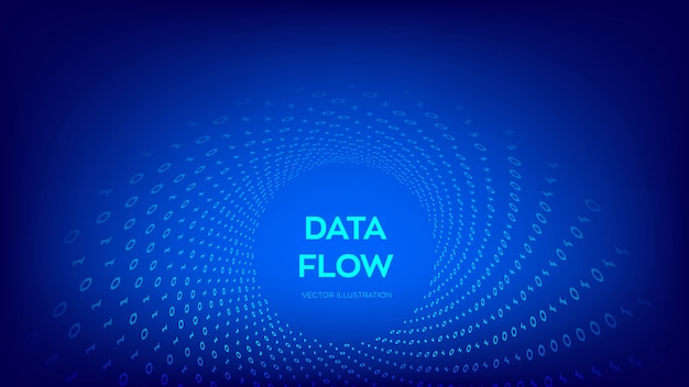 Flujo de datos binarios. deformación de túnel virtual.