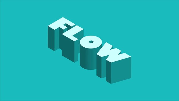 Flujo de efecto de texto 3D de brisa cyan y azul
