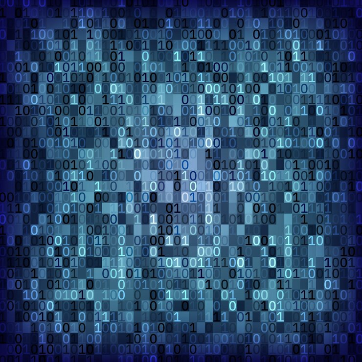 Vector el flujo de información digital ilustración vectorial de la matriz de flujo de información digital