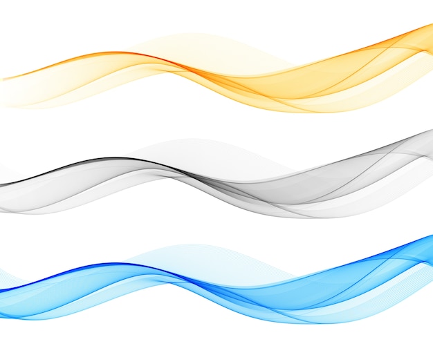 Vector flujo de onda suave. onda de color. conjunto de elementos abstractos ola abstracta