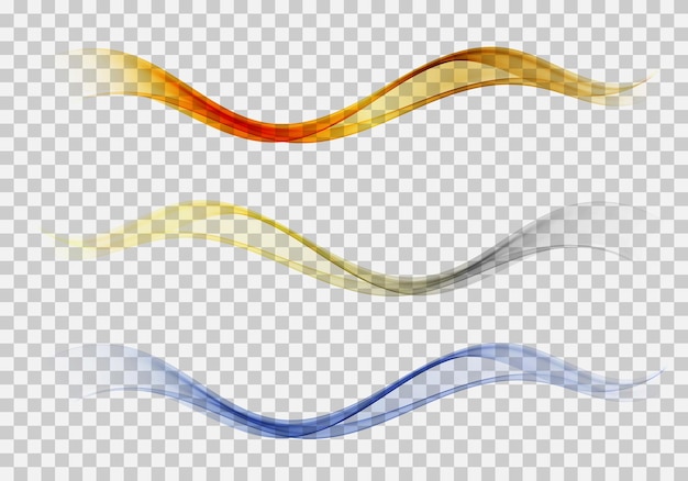 Flujo de onda suave. Onda de color. Conjunto de elementos de diseño abstracto.