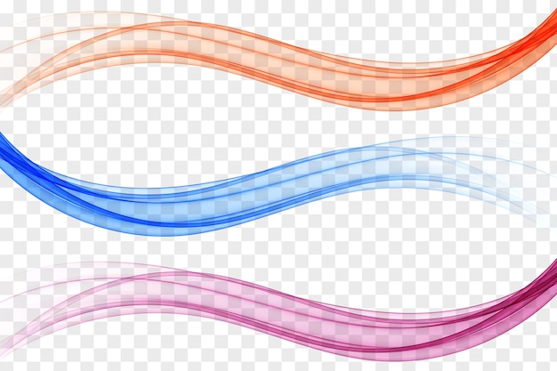 Flujo de onda suave Onda de color Conjunto de elementos de diseño abstractos
